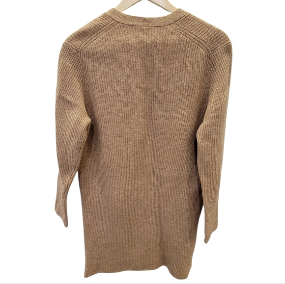 J.Crew Ribbed Knit Open Front Cardigan Sweater Tan Lambswool Neutral Women's S/M - Picture 10 of 15